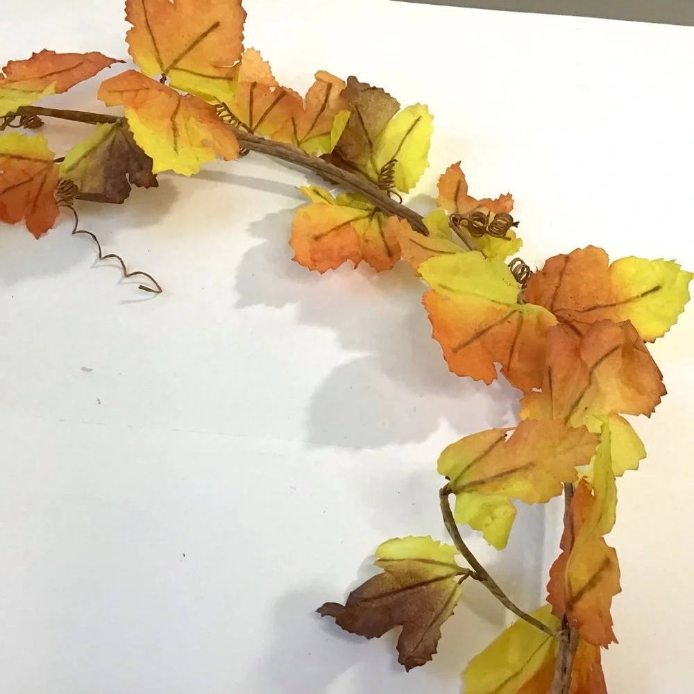 Artificial Leaf Garland Stiff Bendable Realistic Faux Leaves 54” Fall Autumn